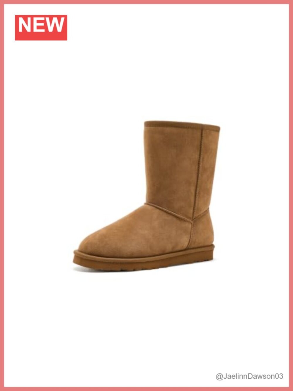 PAWZ Faux Suede Mid-Calf Snow Boots with Faux Fur Lining